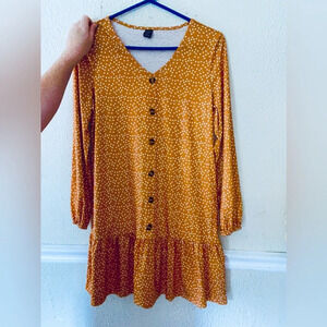 Shein Orange White Polka Dot Dress